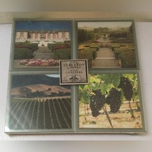 NWT Vintage Table Top Gallery Glass Coasters - Handmade